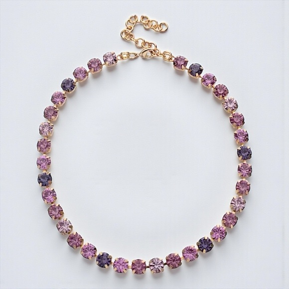 J. Crew Jewelry - J. Crew Purple and Pink Crystal Tennis Necklace